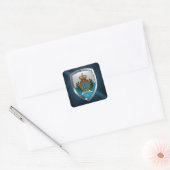 San Marino Metallic Emblem Vierkante Sticker (Envelop)