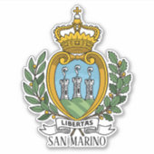 San Marino Nationaal wapen Patriottisch Sticker (Voorkant)
