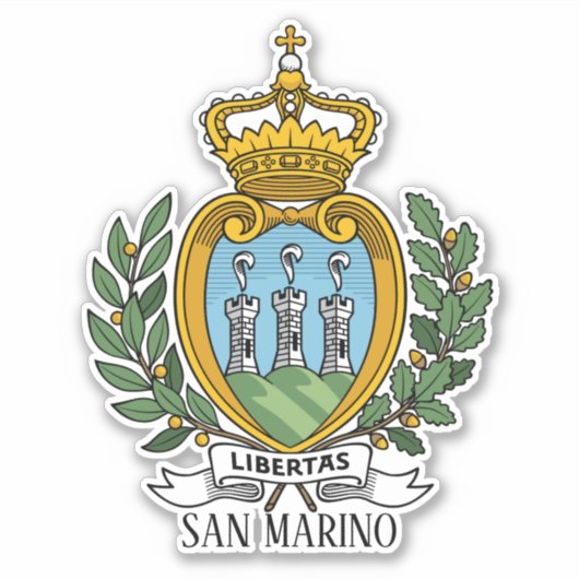 San Marino Nationaal wapen Patriottisch Sticker (Voorkant)