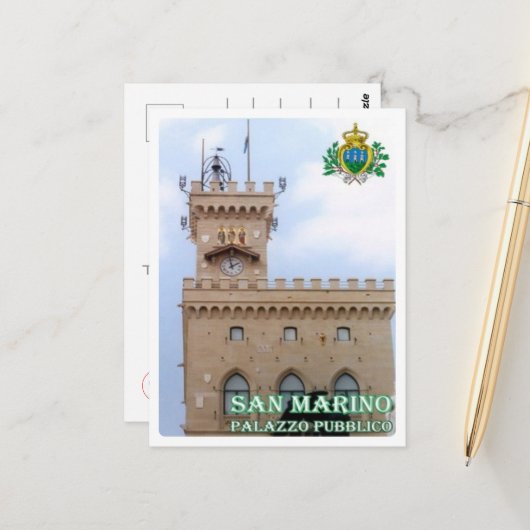 San Marino - Openbaar gebouw - Briefkaart (Voorkant / Achterkant in situ)