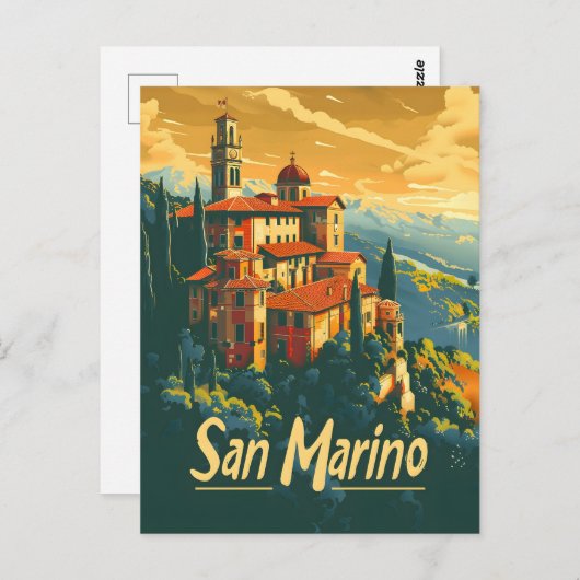 San Marino Reizen Briefkaart (Voorkant / Achterkant)