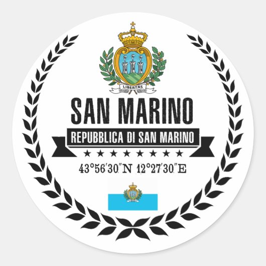 San Marino Ronde Sticker (Voorkant)