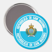 San Marino Round Emblem Magneet (Voorkant / Achterkant)