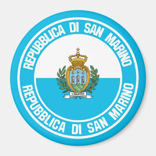 San Marino Round Emblem Magneet (Voorkant)