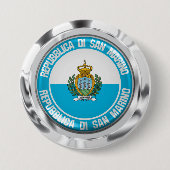 San Marino Round Emblem Ronde Button 7,6 Cm (Voorkant)
