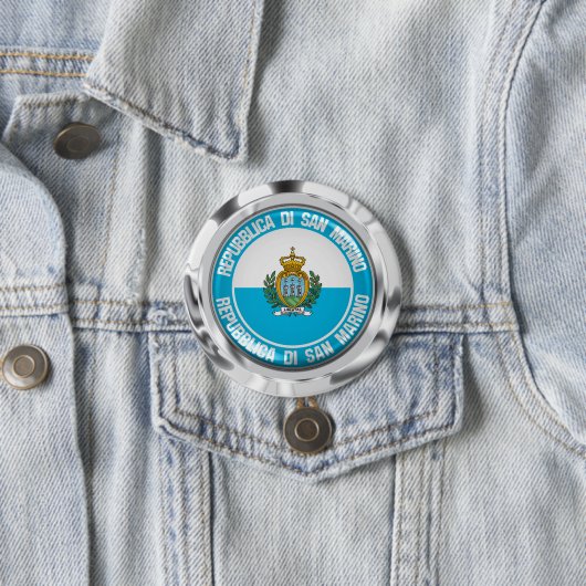 San Marino Round Emblem Ronde Button 7,6 Cm (In situ)