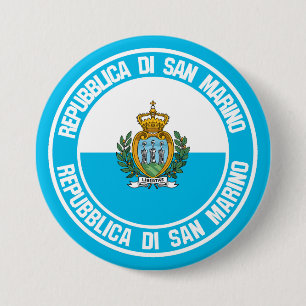 San Marino Round Emblem Ronde Button 7,6 Cm
