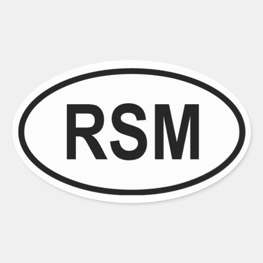 San Marino "RSM" Ovale Sticker (Voorkant)