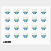 San Marino Silver Shield Flag Vierkante Sticker (Vel)