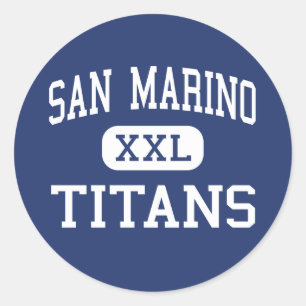 San Marino - Titans - Hoog - San Marino, Californi Ronde Sticker