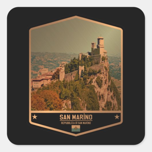 San Marino Vierkante Sticker (Voorkant)