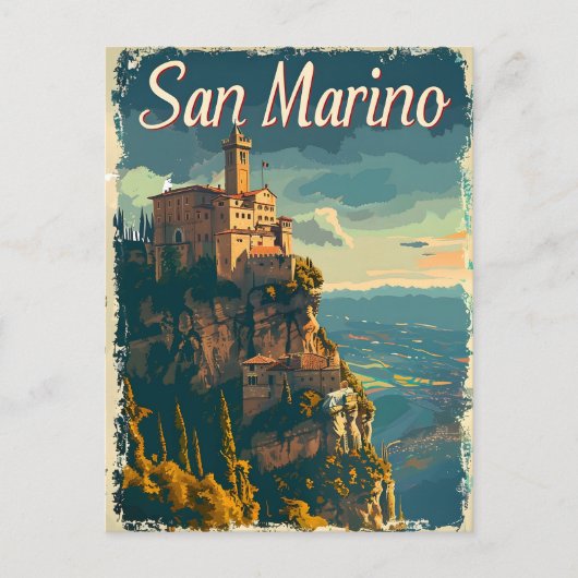 San Marino Vintage Briefkaart (Voorkant)