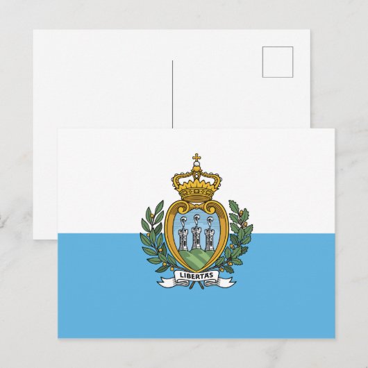 San Marino-vlag Briefkaart (Voorkant / Achterkant)