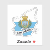 San Marino Vlag Kaart Sticker (Vel)