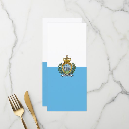 San-Marino vlag Menu (Voorkant / Achterkant in situ)