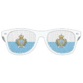 San Marino-vlag Retro Zonnebril (Voorkant)