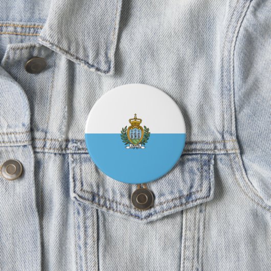 San-Marino vlag Ronde Button 7,6 Cm (In situ)