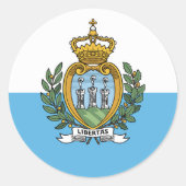 San Marino-vlag Ronde Sticker (Voorkant)