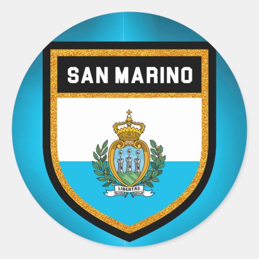 San Marino-vlag Ronde Sticker (Voorkant)