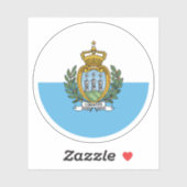 San Marino Vlag Ronde Sticker (Vel)