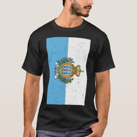 San Marino Vlag San Marinese Reizen T-shirt (Voorkant)