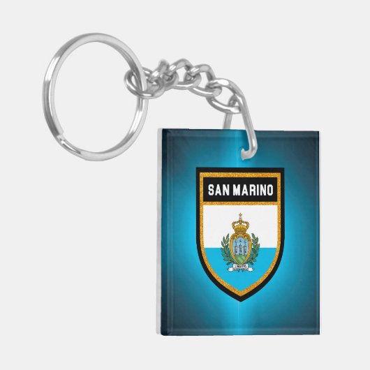 San Marino-vlag Sleutelhanger (Voorkant Links)