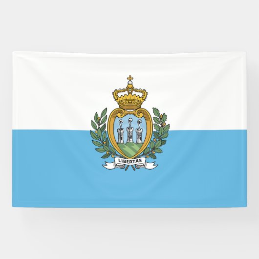 San Marino-vlag Spandoek (Horizontaal)