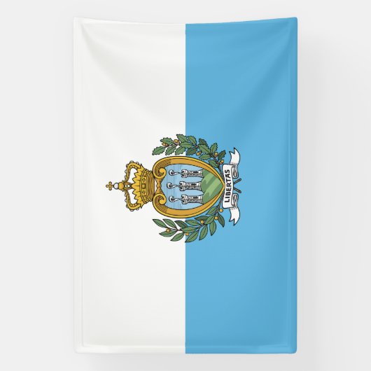 San Marino-vlag Spandoek (Verticaal)