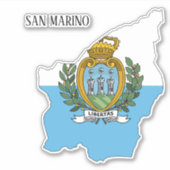 San Marino-vlag Sticker (Voorkant)