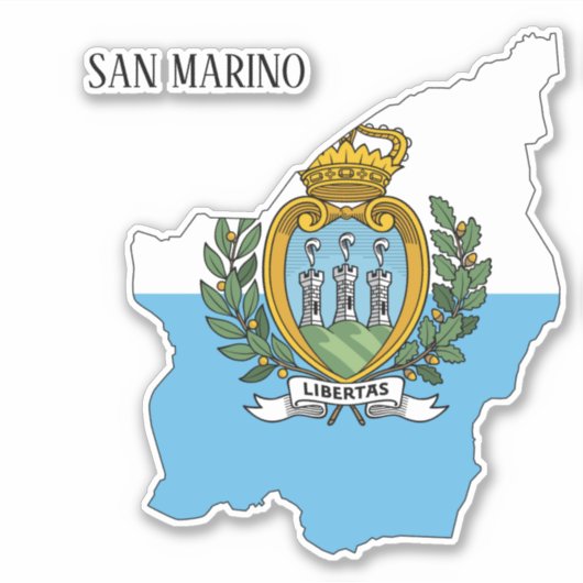 San Marino-vlag Sticker (Voorkant)