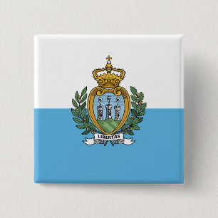 San Marino-vlag Vierkante Button 5,1 Cm