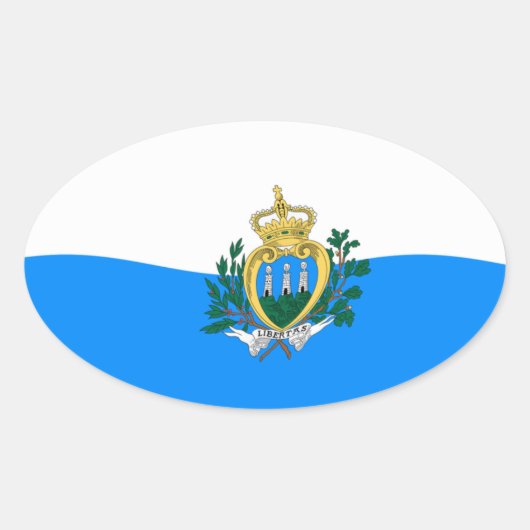 San Marino Vlagsticker Ovale Sticker (Voorkant)