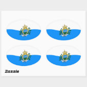San Marino Vlagsticker Ovale Sticker (Vel)