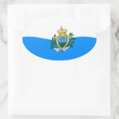San Marino Vlagsticker Ovale Sticker (Tas)