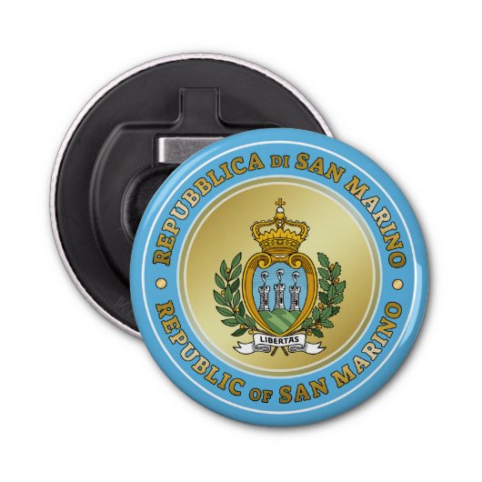 San Marino-wapenstilstand Button Flesopener (Voorkant)