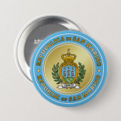 San Marino-wapenstilstand Ronde Button 7,6 Cm (Voorkant /achterkant)