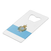 San Mario Flag Creditkaart Flessenopener (Voorkant Gekanteld)