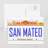 San Mateo,Ca Lincense — T-Shirt Briefkaart (Voorkant / Achterkant)