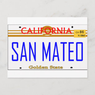 San Mateo,Ca Lincense — T-Shirt Briefkaart