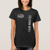 San Mateo California 650 Area Code  Retro T-shirt (Voorkant)