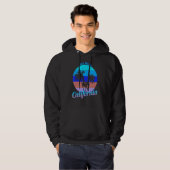 San Mateo California Retro Palm Trees Beach Summer Hoodie (Voorkant volledig)