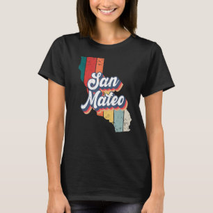 San Mateo City Retro Hometown California T-shirt