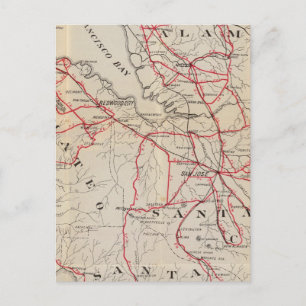 San Mateo, Santa Cruz, Santa Clara, Alameda Briefkaart