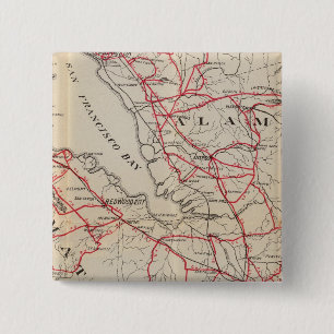 San Mateo, Santa Cruz, Santa Clara, Alameda Vierkante Button 5,1 Cm