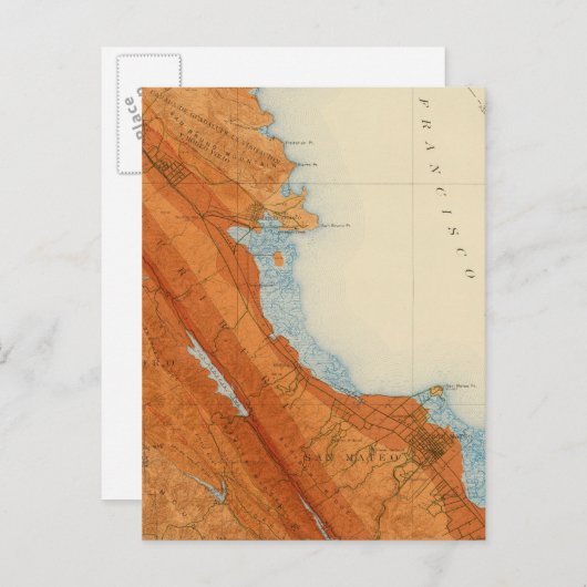 San Mateo-vierhoek met intensiteit, fouten Briefkaart (Voorkant / Achterkant)