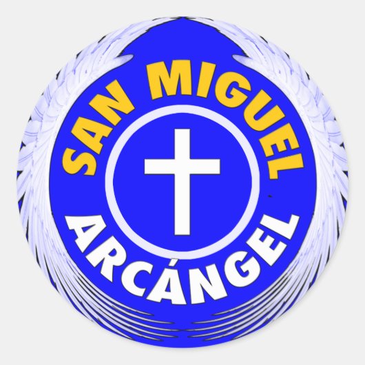 San Miguel Arcangel Ronde Sticker (Voorkant)