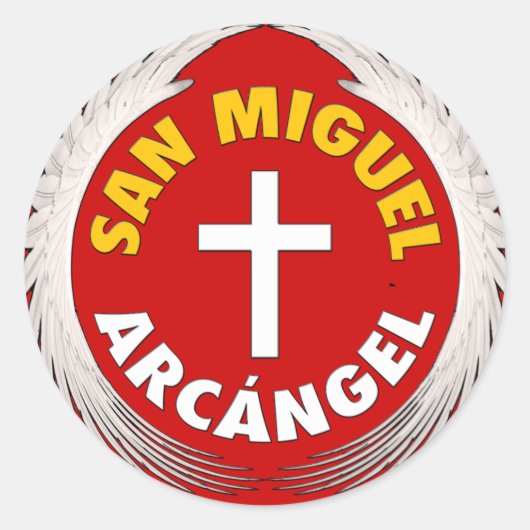 San Miguel Arcangel Ronde Sticker (Voorkant)