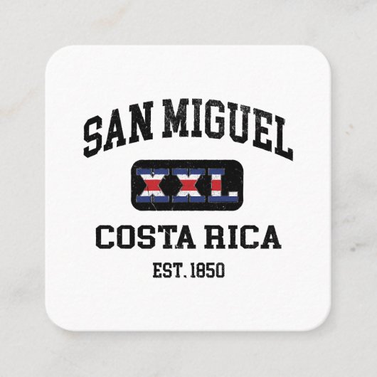 San Miguel, Costa Rica - XXL Athletic Vierkante Visitekaartje (Voorkant)