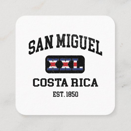 San Miguel, Costa Rica - XXL Athletic Vierkante Visitekaartje (Achterkant)