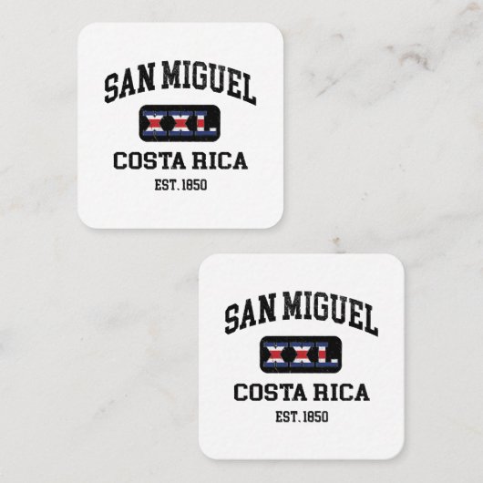 San Miguel, Costa Rica - XXL Athletic Vierkante Visitekaartje (Voorkant / Achterkant)